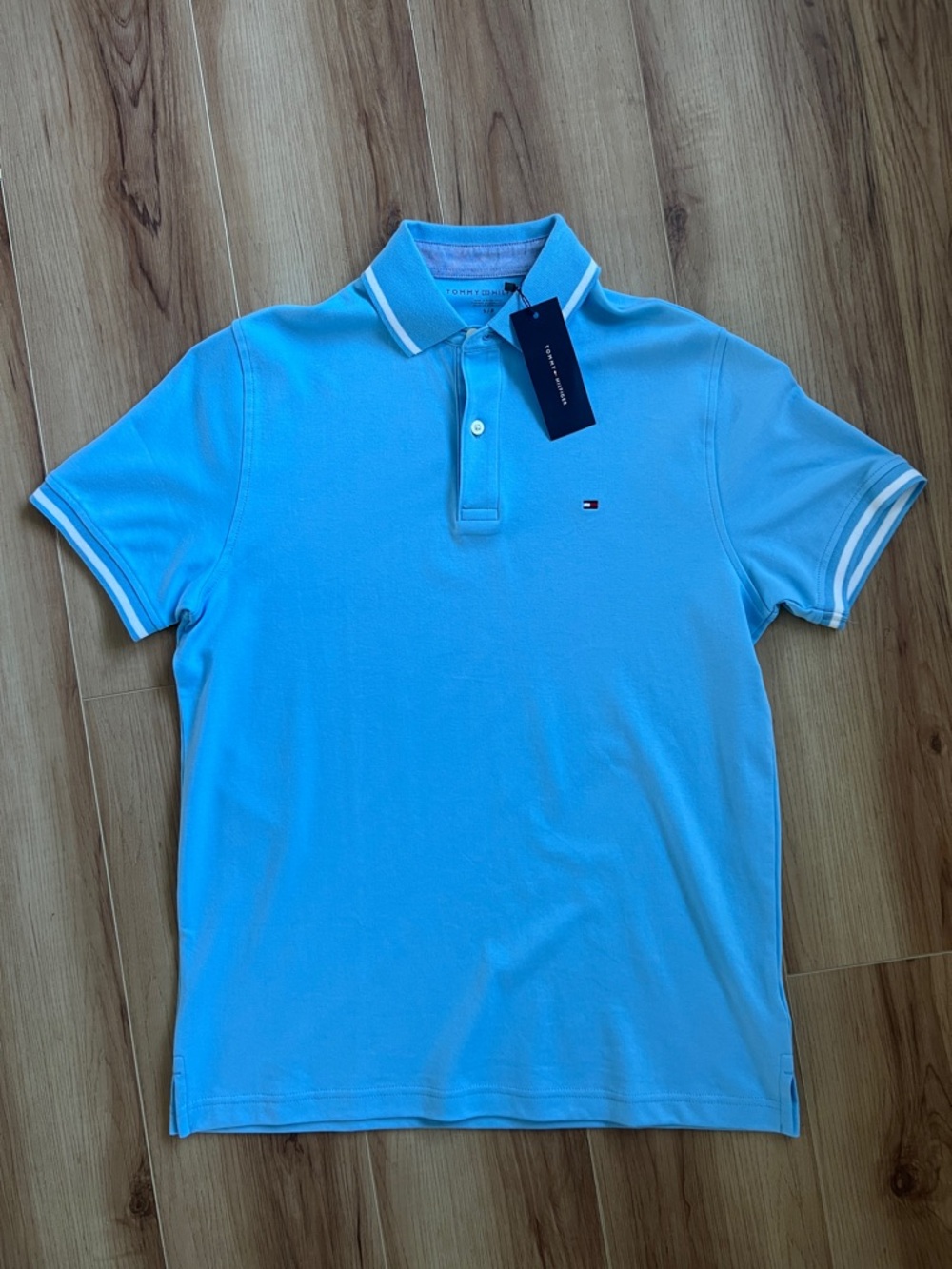 Tommy Hilfiger Sky Blue Men’s Polo with Contrast Trim